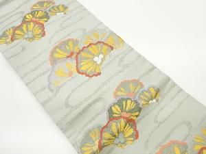 花々に流水模様織出し名古屋帯